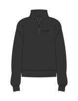 The Womens 1/4 Zip - Washed Black - ZENERGY CYCLING - Left Chest Stacked & Left Wrist "EAST LIB" - Embroidered - Tone on Tone