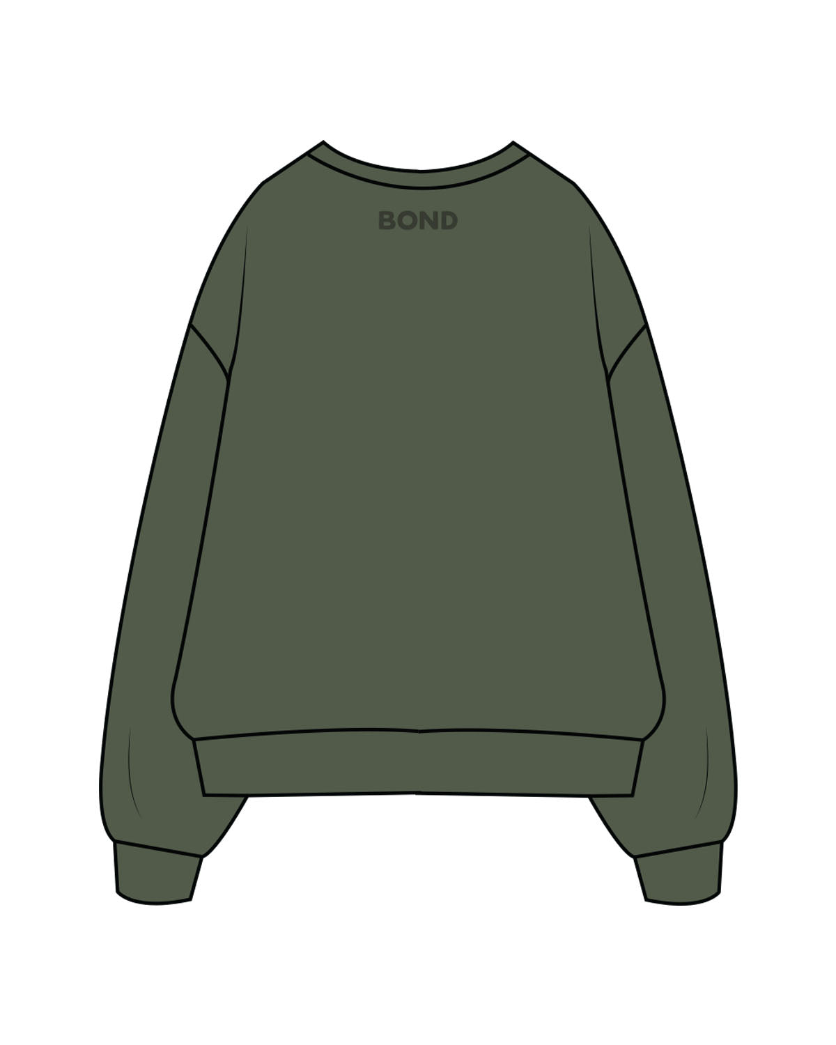 The Mens Crewneck - Cypress - Bond Fitness - Center Chest Round & Back Neckline - Printed - Tone on Tone