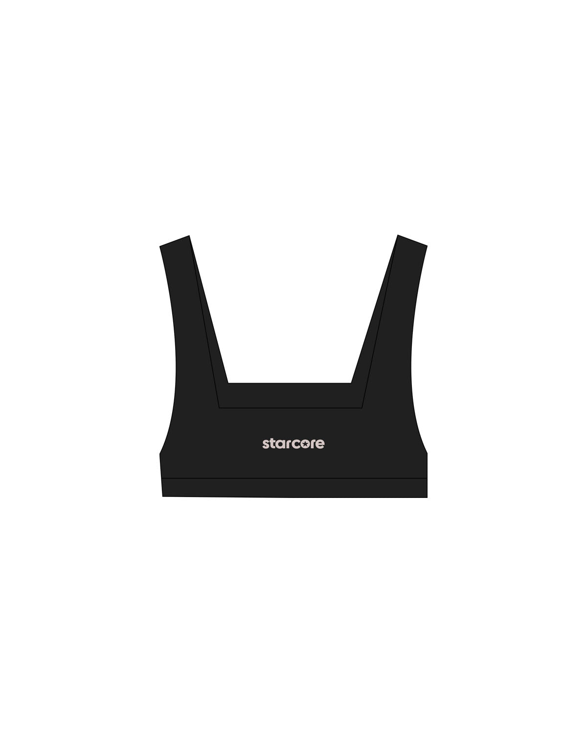 The Box Cut Bra - Black - StarCore - Center Chest & Center Back - Printed - Taupe