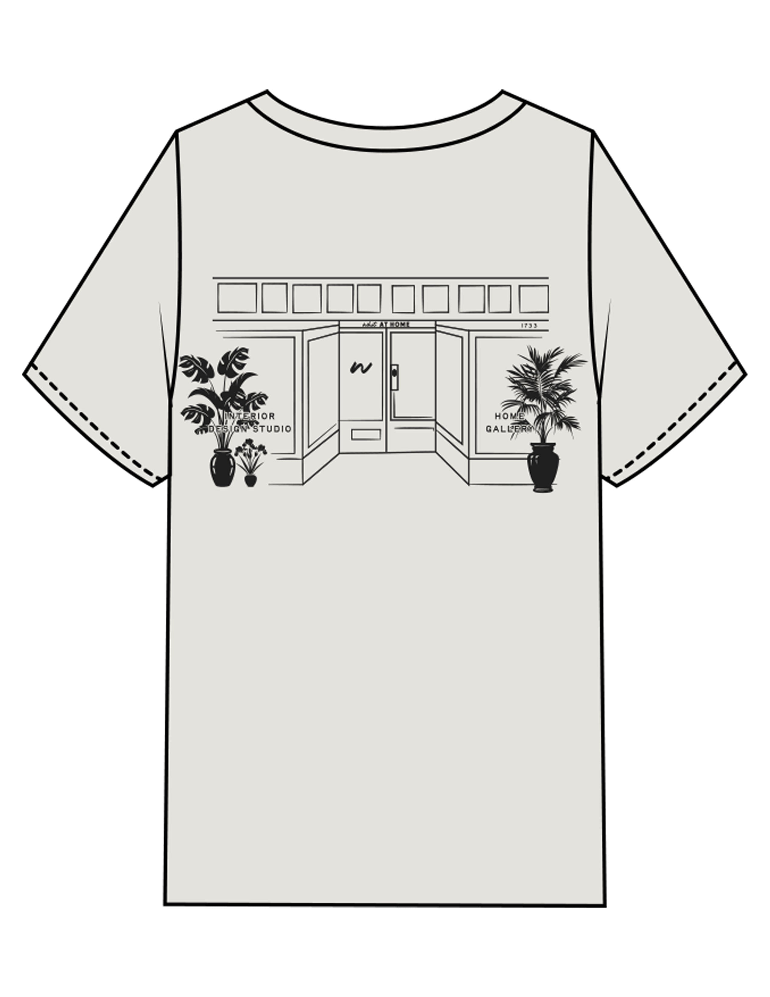 The Womens Heavyweight Tee - Washed Bone - Whit At Home - Left Chest & Back Image - Printed - Washed Black
