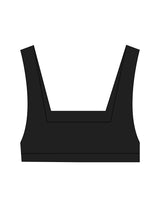 The Box Cut Bra - Black - 406 Performance Studio - Chest Stacked - Printed - White