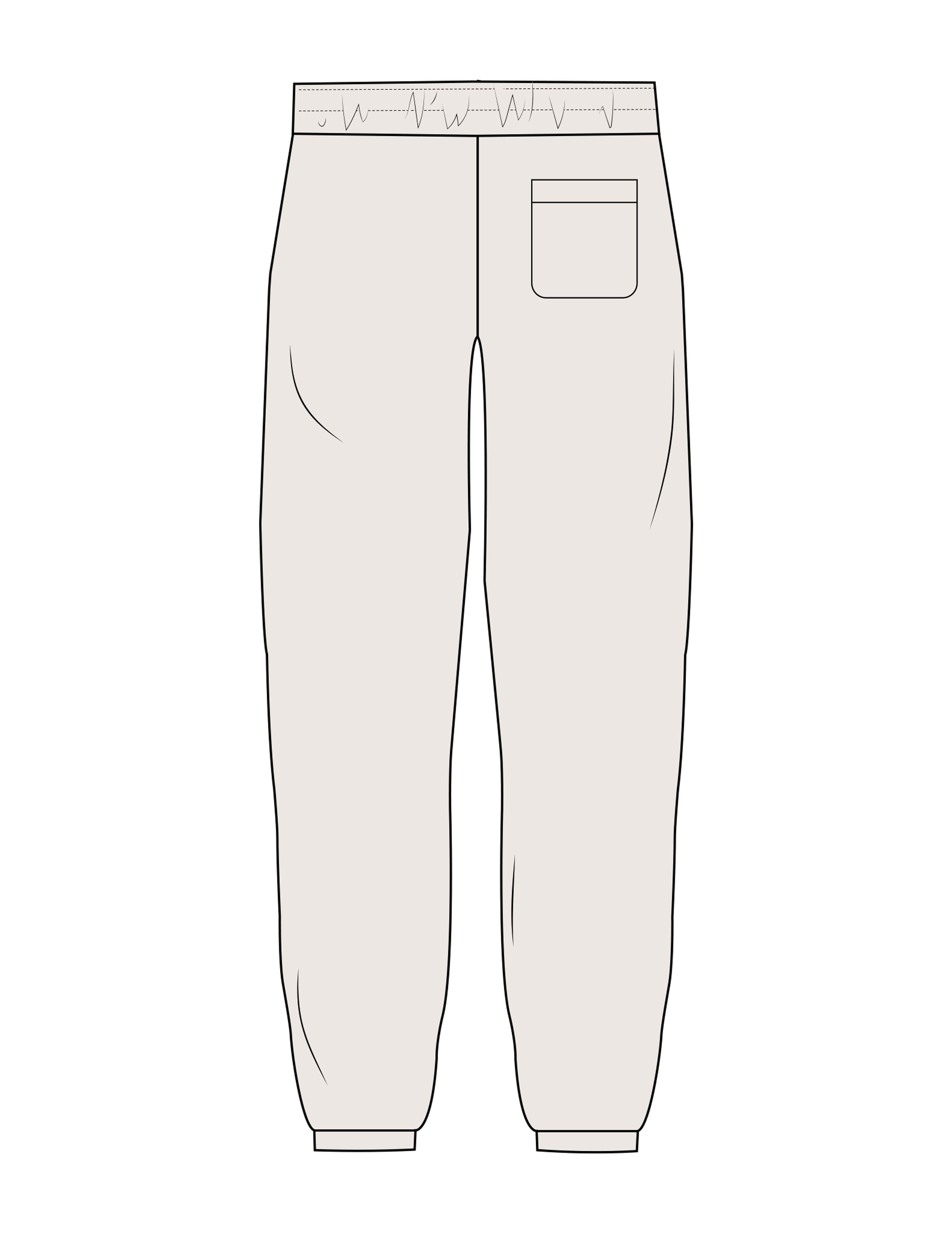 The Mens Sweatpants - Bone - Bodicore - Right Leg - Printed - Black