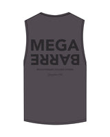 The Scoop Muscle Tank - Charcoal - Megabarre - Front Stacked & Back Stacked - Tone on Tone