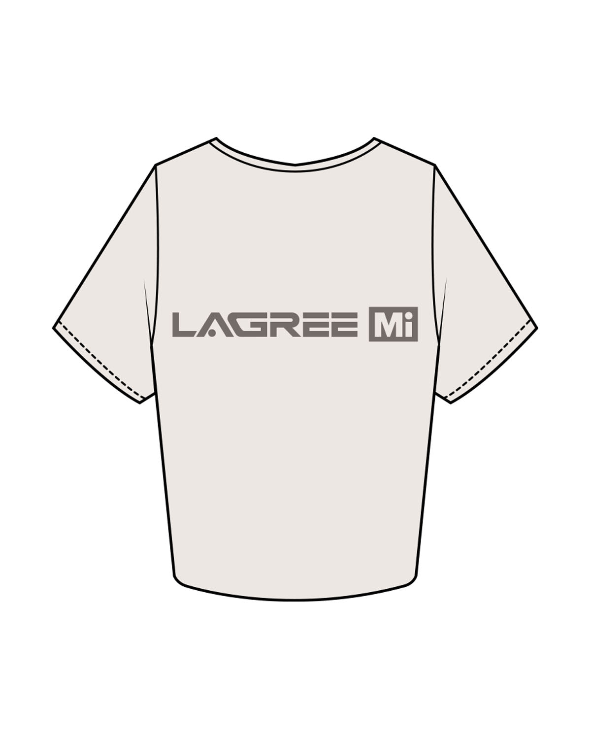 The Crop Tee - Bone - Lagree Mi - Left Chest & Center Back - Printed - Gray