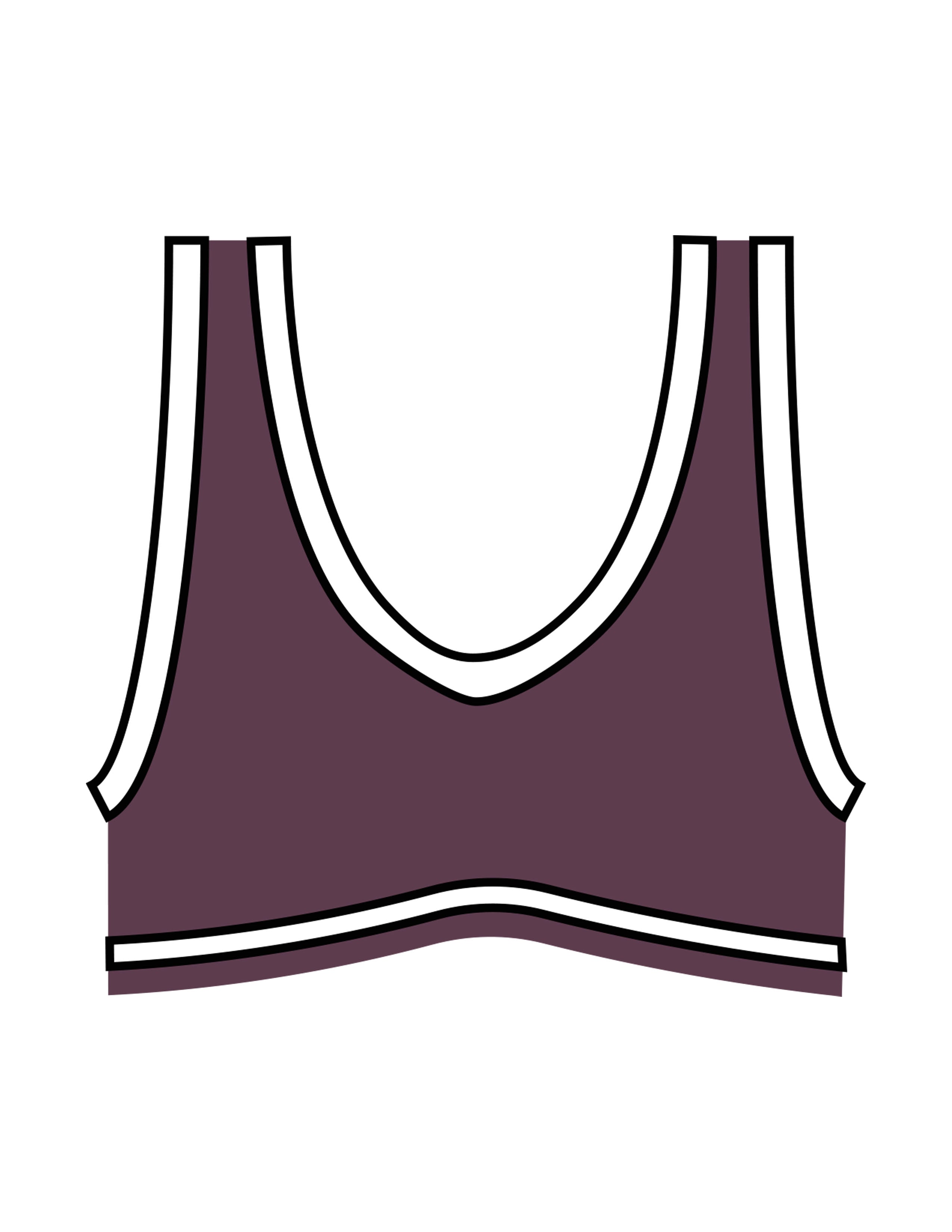 The Piped Bra - Purple - Neighborhood Barre - Center Back "NB" - Printed - White