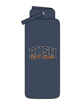 The Wide Mouth Water Bottle - Navy - Rush Cycle Studio - Center Body Stacked - Printed - Full Color