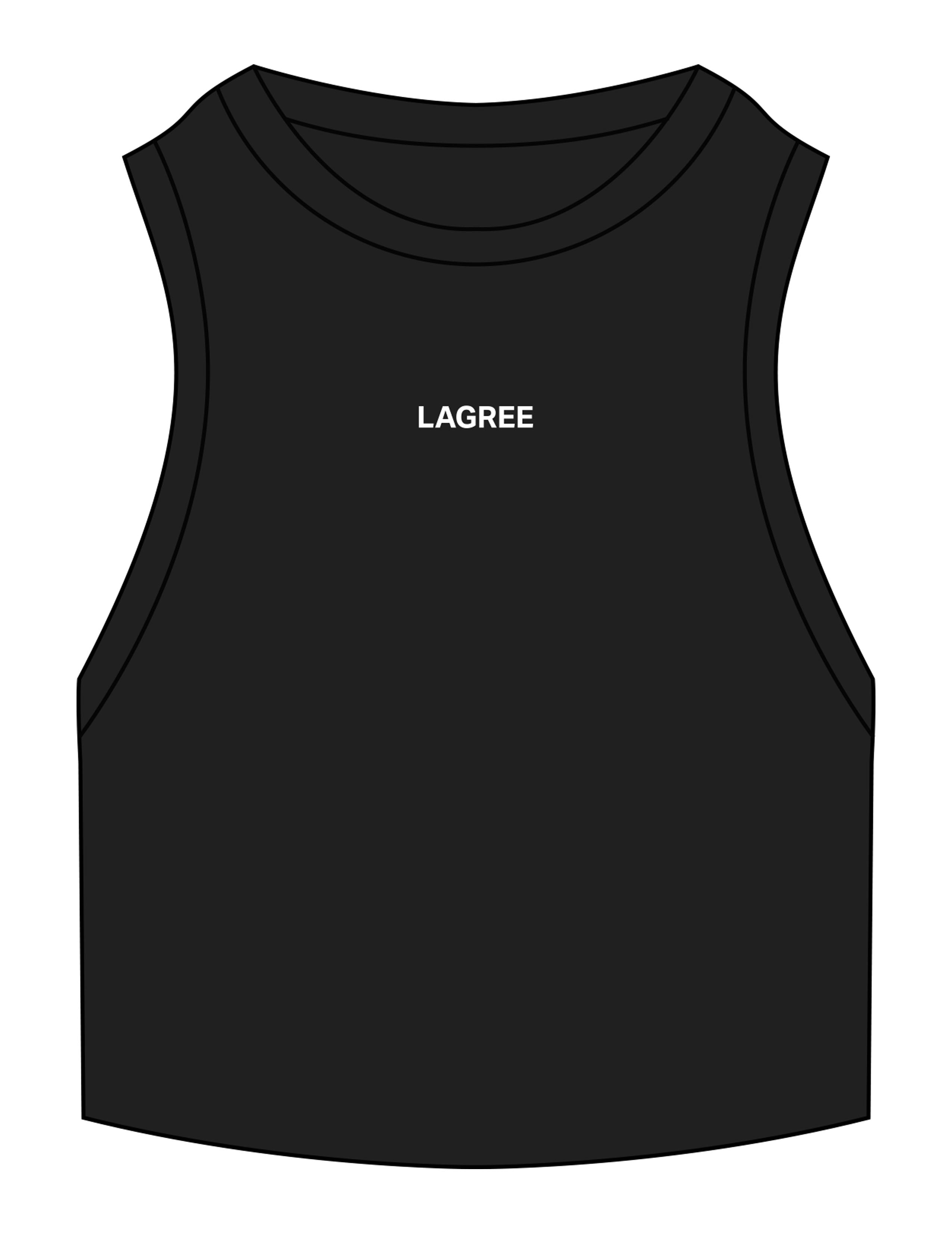 The Ribbed Crop Tank - Black - enCore Pilates - Center Chest - EMB - White
