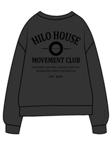 The Midweight Unisex Crewneck - Washed Black - HiLo - Center Chest & Back Stacked - Printed - Tone on Tone