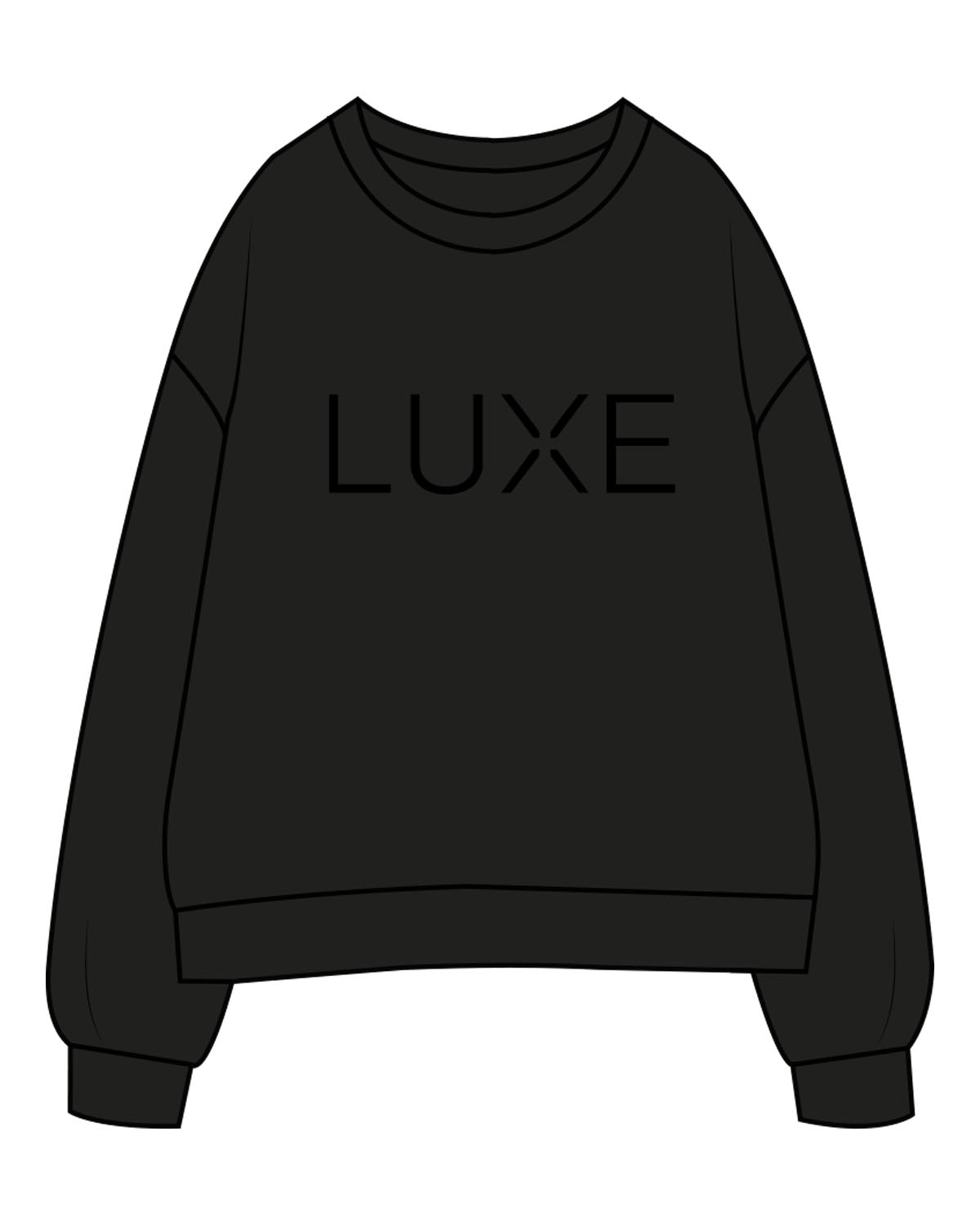 The Mens Crewneck - Black - Lagree Luxe - Center Chest & Back Neckline - Printed - Tone on Tone