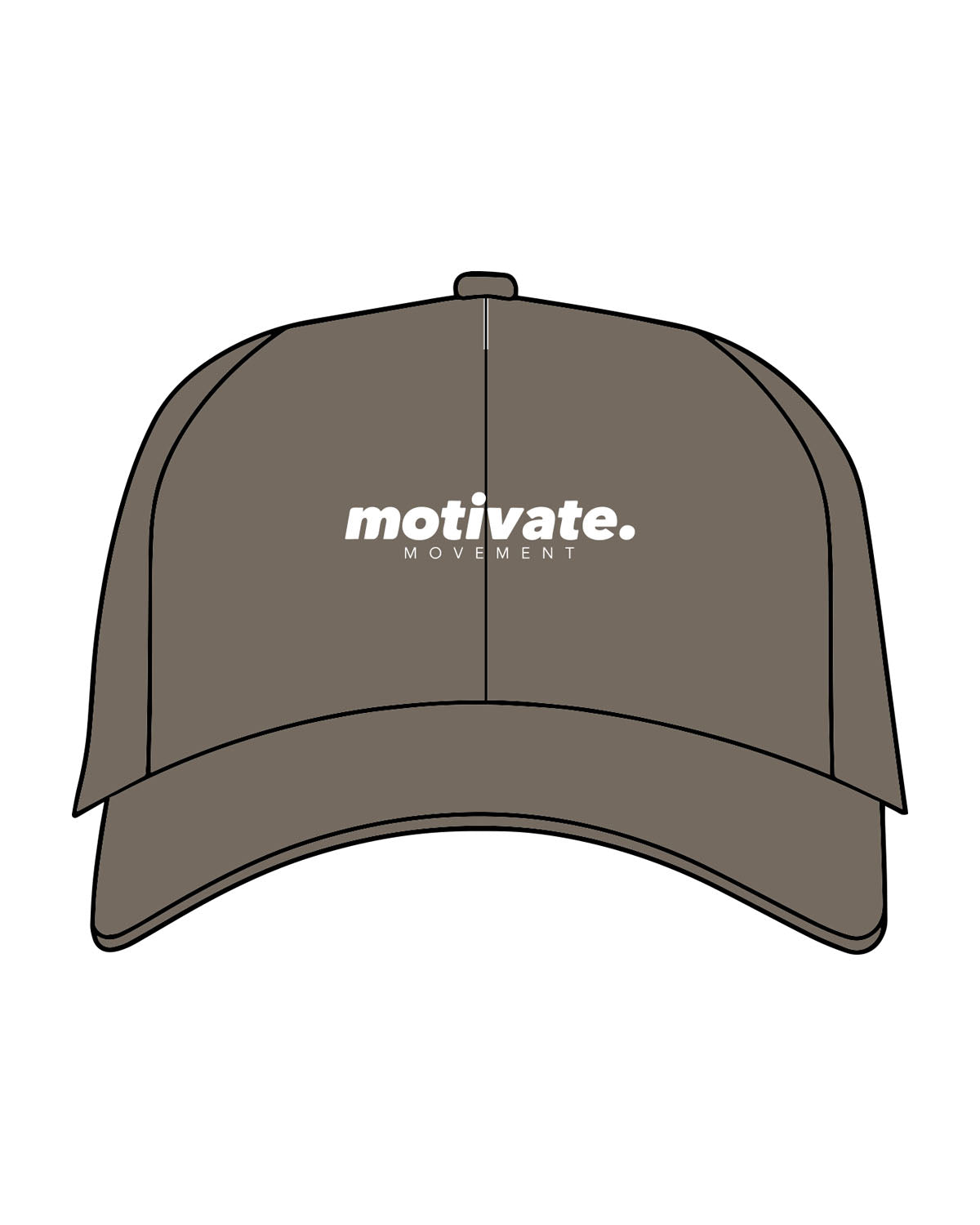 The Dad Hat - Olive - Motivate Movement - Center Crown Stacked - Embroidered - White