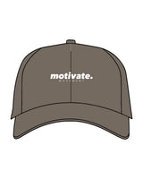 The Dad Hat - Olive - Motivate Movement - Center Crown Stacked - Embroidered - White