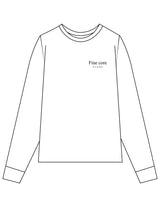 The Mens Long Sleeve - White - Fine Core Pilates - Left Chest Stacked - Printed - Black