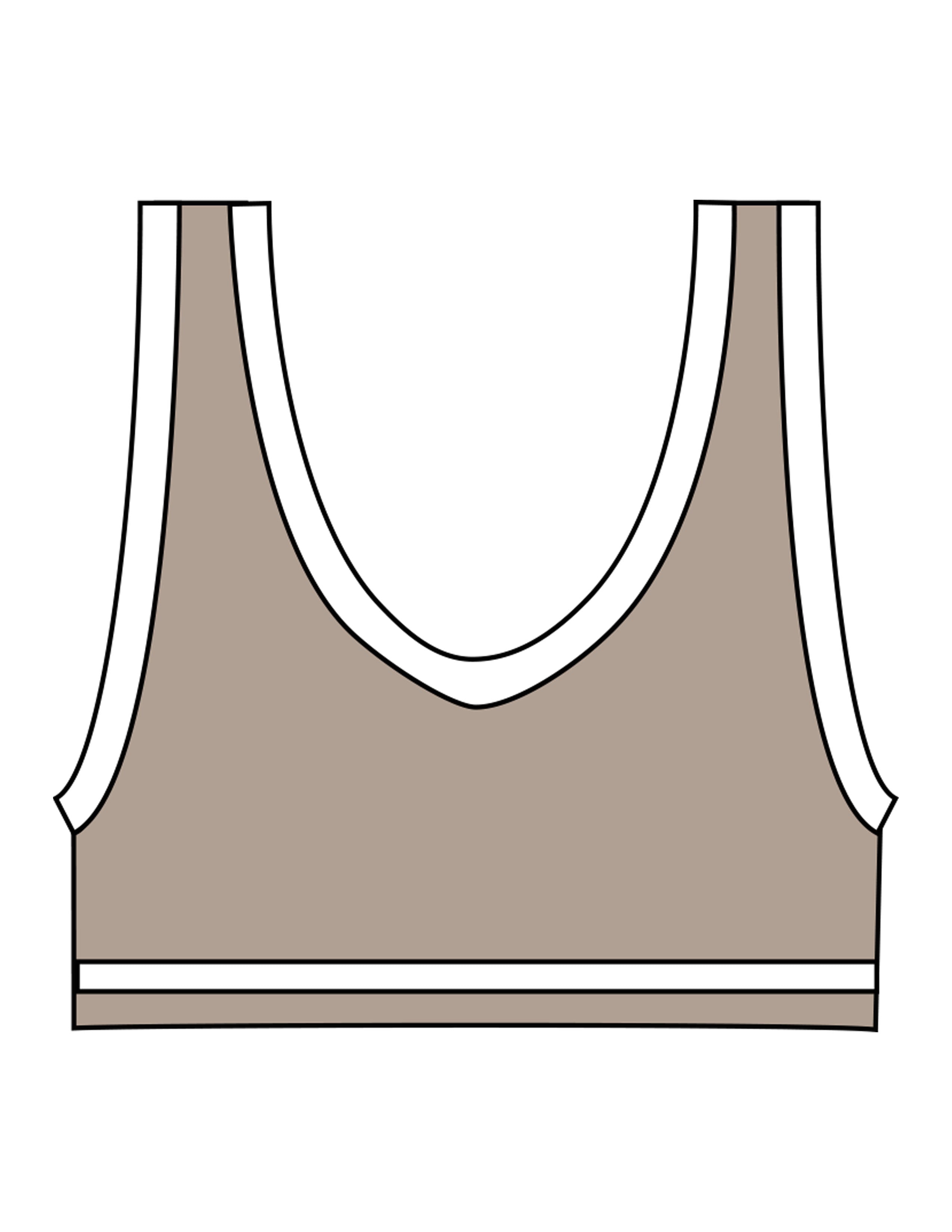 The Piped Bra - Brown - The Whole You Wellness - Left Chest - Printed - Full Color