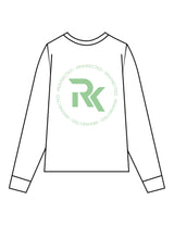 The Mens Long Sleeve - White - REKINECTED - Center Chest & Center Back Circular - Printed - Green