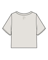 The Heavyweight Crop Tee - Washed Bone - Pose Pilates - Center Chest - Back Neckline - Tone on Tone