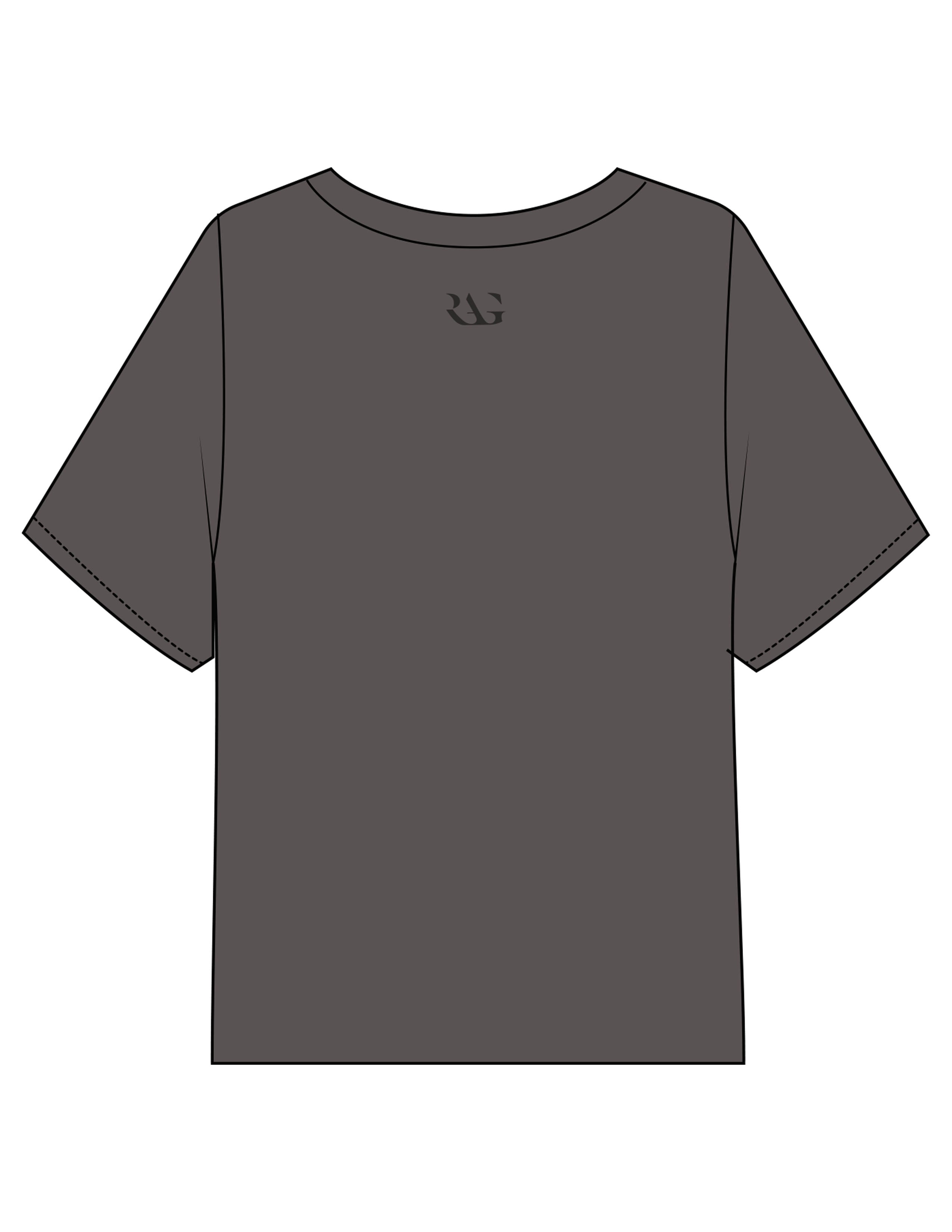 The Midweight Crop Tee - Pepper - RAG Collaborative - Back Neckline - Embroidered - Tone on Tone
