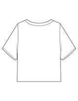 The Midweight Crop Tee - White - Forme Barre Nantucket - Left Chest Stacked - Printed - Olive