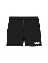 The Womens Sweat Shorts - Black - Gladden Gains - Left Bottom Leg - Printed - White