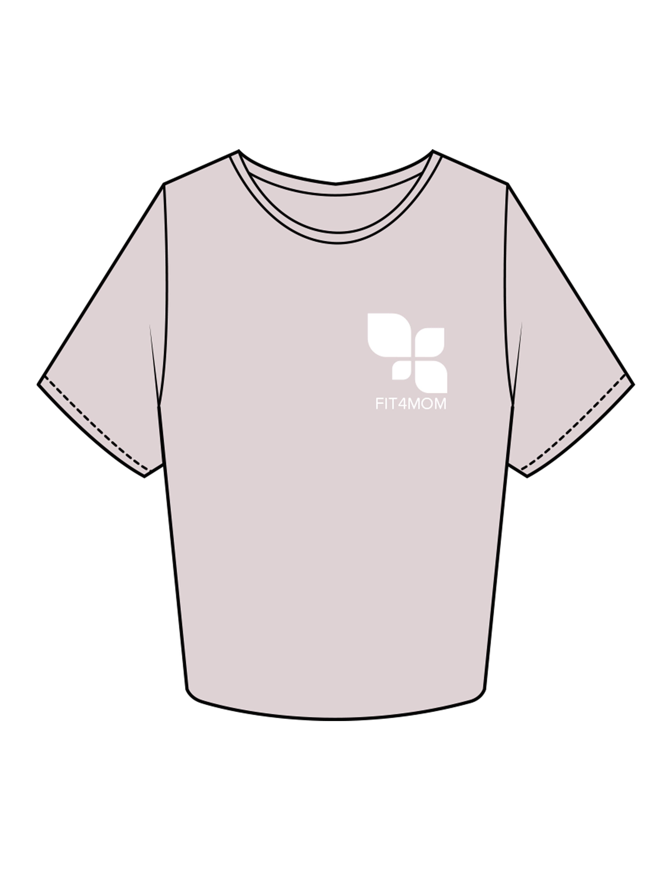 The Crop Tee - Orchid - Fit 4 Mom North County Inland - Left Chest & Back Stacked - Printed - White
