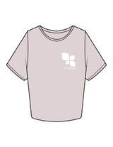The Crop Tee - Orchid - Fit 4 Mom North County Inland - Left Chest & Back Stacked - Printed - White