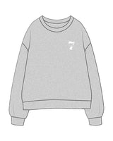 The Womens Crewneck - Heather - STUDIO 7 - Left Chest Logo - Printed - White