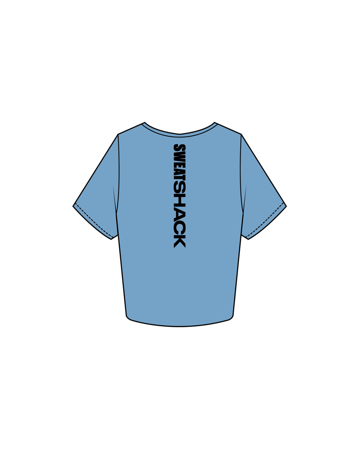 The Crop Tee - Carolina - Sweatshack - Center Chest & Center Back - Printed - Black