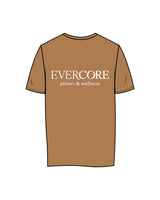 The Womens Tee - Camel - EVERCORE - Center Chest & Back Center Stacked - White