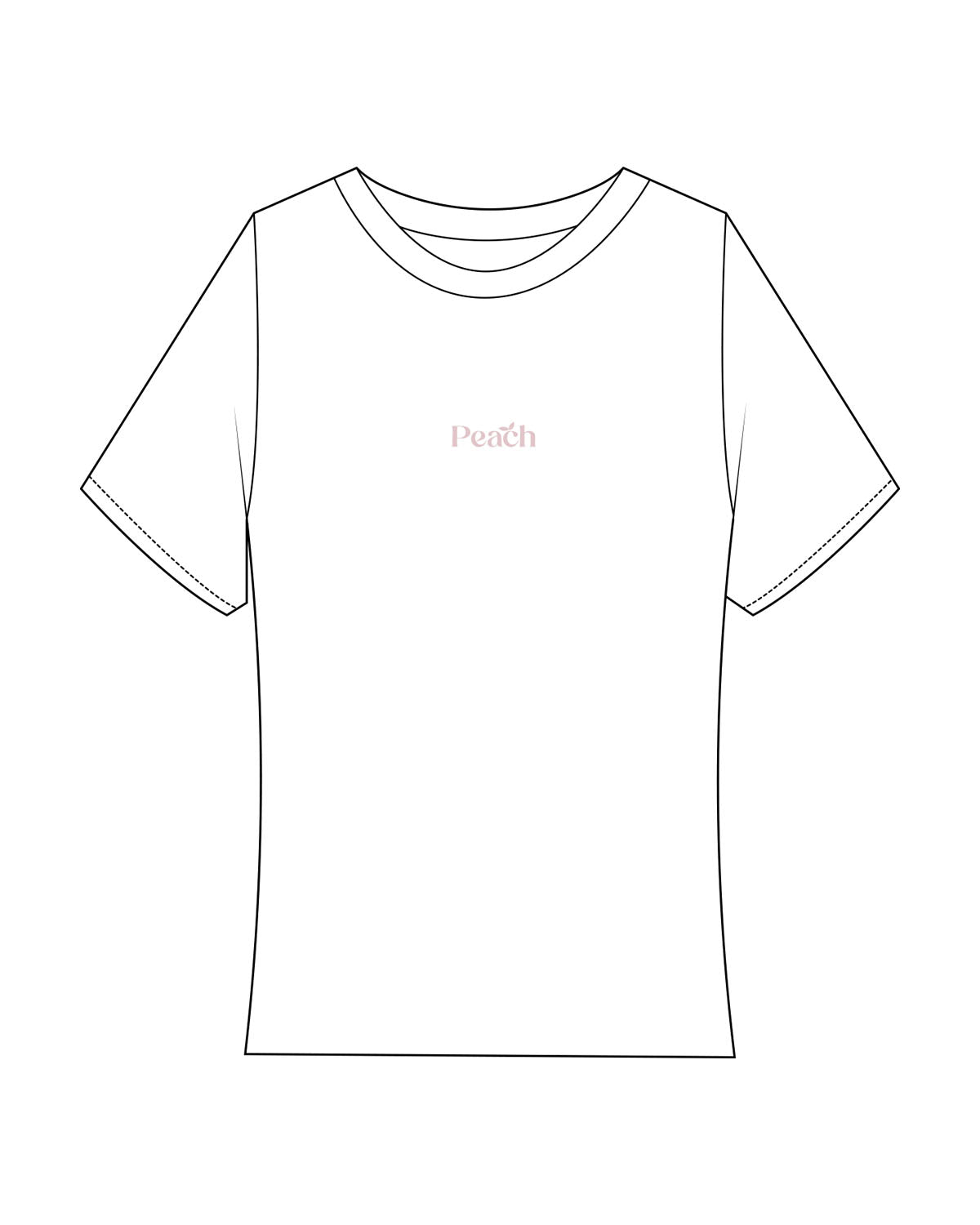 The Baby Tee - White - Peach F.L - Center Chest - Printed - Pink