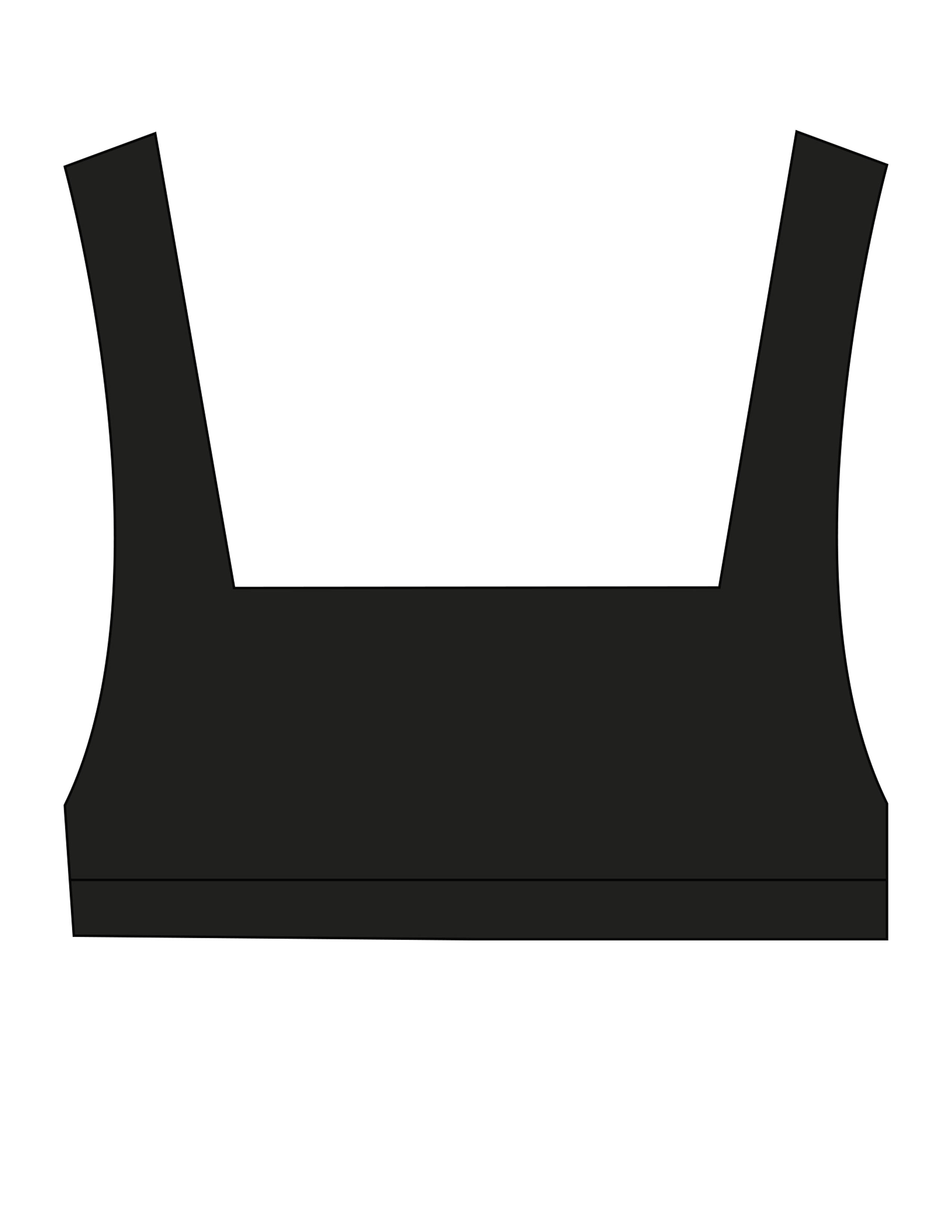 The Box Cut Bra - Black - Drench - Back Left - Printed - Periwinkle