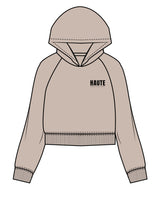 The Womens Hoodie - Bone - Haute Barre - Left Chest Stacked & Back Stacked - Black