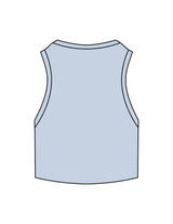 The Ribbed Crop Tank - Powder - Kinetic Pilates - Center Chest - Embroidered - Oatmilk