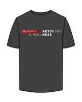 The Mens Tee - Charcoal - Auto-Ness - Left Chest Stacked & Back Center Stacked - Full Color