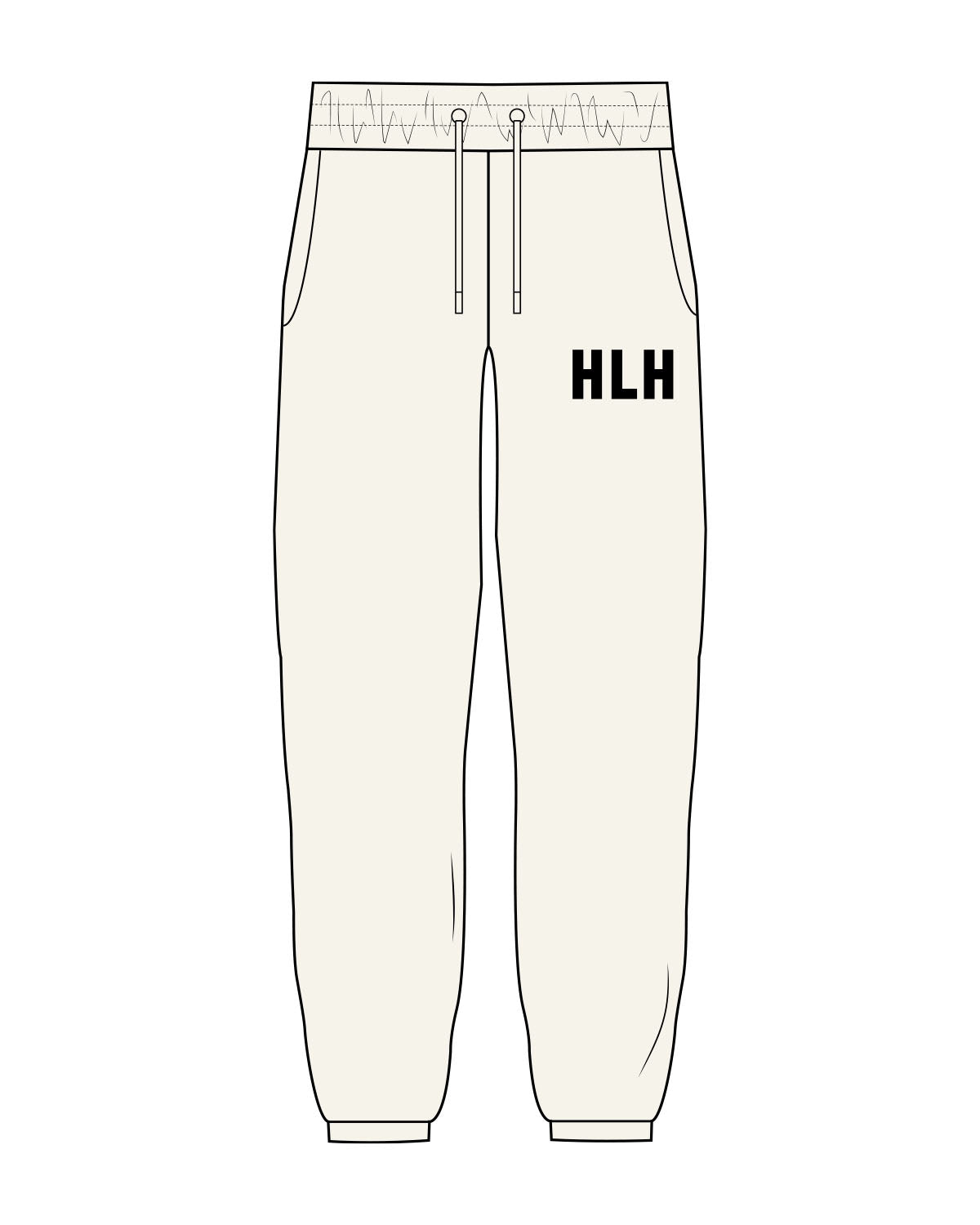 The Classic Sweatpants - Off White - Hilo House - Left Leg - Black