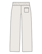 The Mens Straight Leg Sweatpants - Bone - Movement With Chels - Left Leg - Printed - Dark Blue
