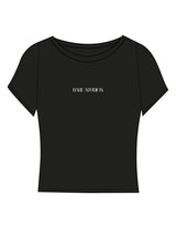 The Short Sleeve Crop - Black - Bare Pilates - Center Chest - Printed - White