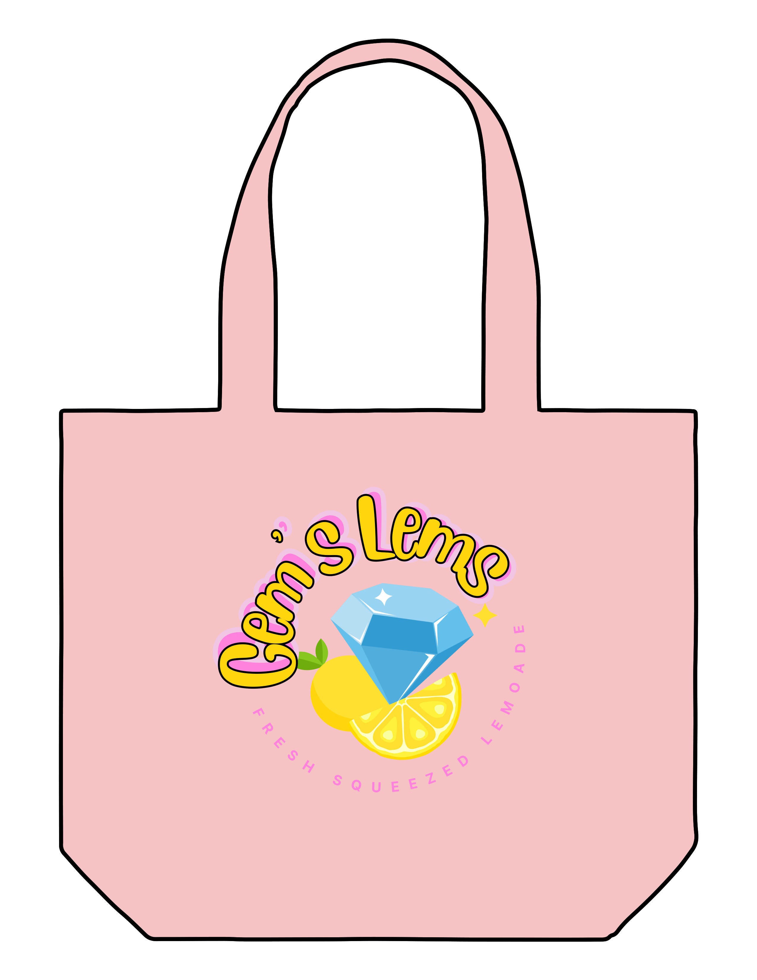 The Zipper Tote Bag - Light Pink - Core Allure Pilates - Center Body Image - Printed - Full Color
