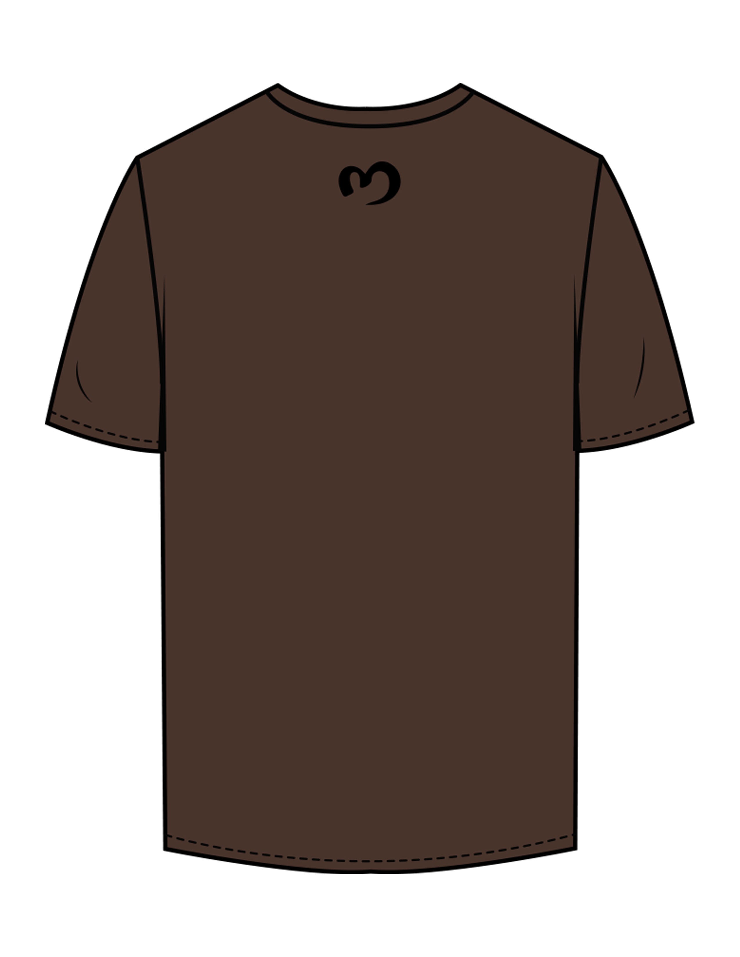 The Mens Tee - Chestnut - Mantra - Center Chest & Back Neckline - Printed - Black