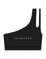 The One Shoulder Bra - Black - Spin Queen - Center Chest & Center Back - Printed - White