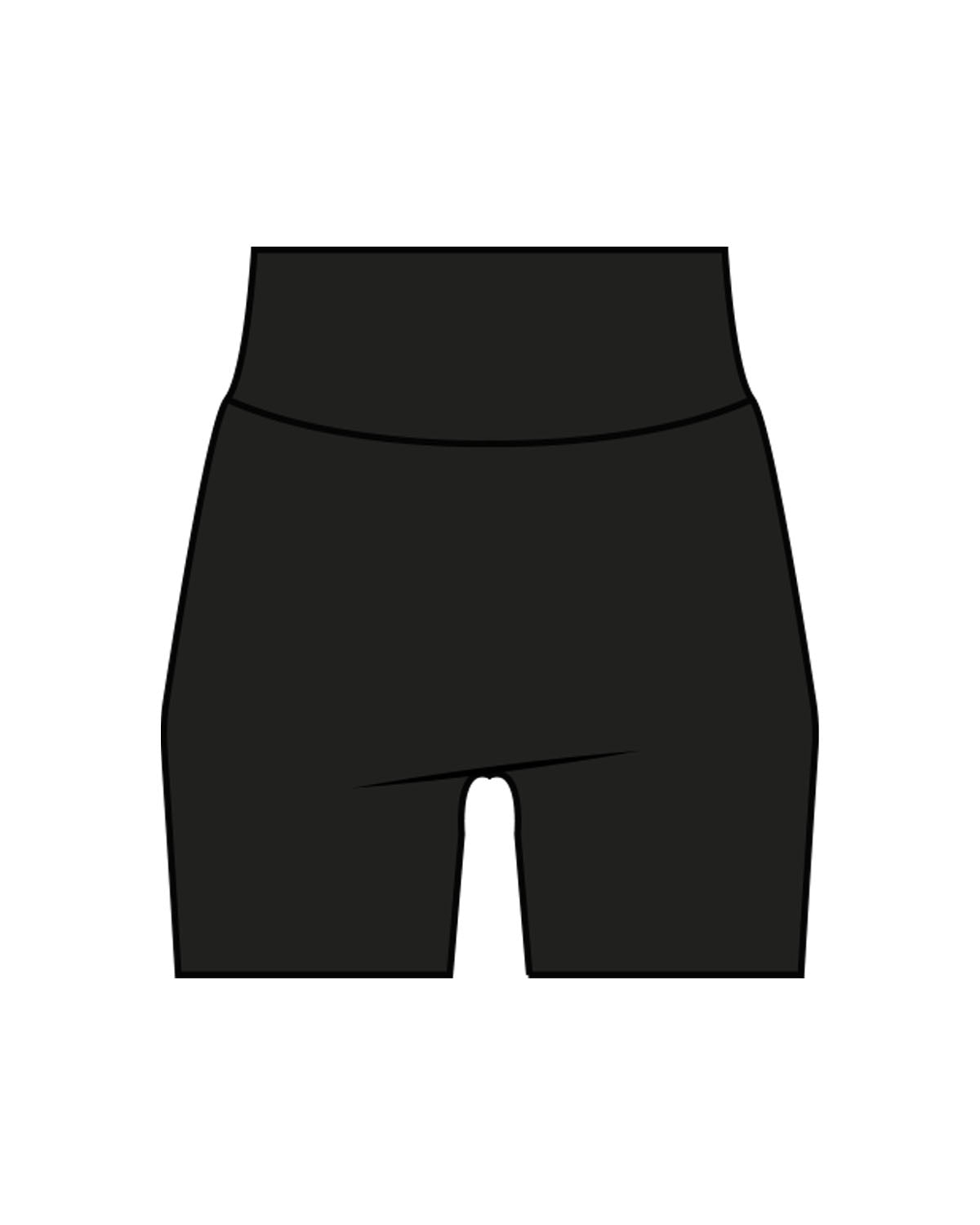 The Basic Short - Black - Kekel - Center Back Waistline - Printed - White