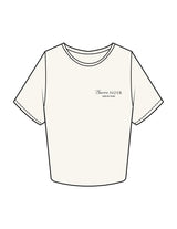 The Crop Tee - Off White - Pilates Method/Barre Noir - Left Chest Stacked "BARRE" - Printed - Black