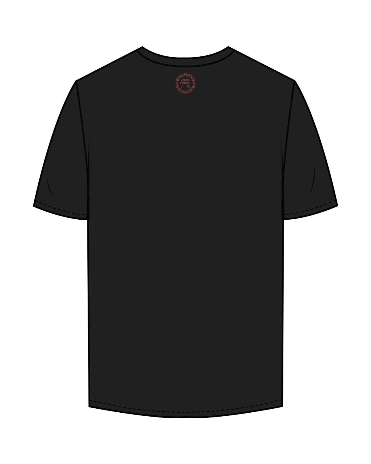 The Mens Tee - Black - Fit Results - Center Chest & Back Center Neckline - Full Color