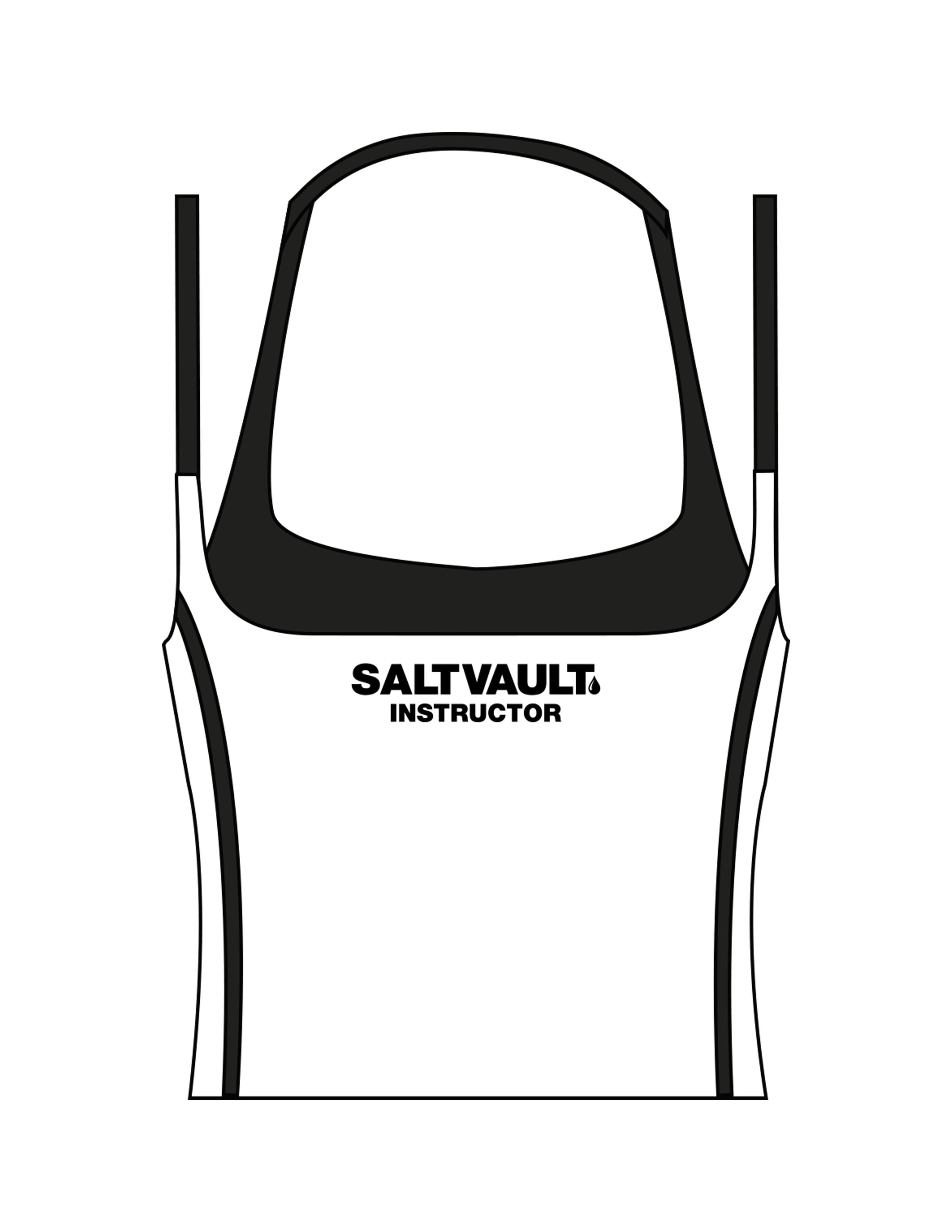 The Piped Tank - White - Saltvault Instructor - Center Chest & Center Back - Printed - Black