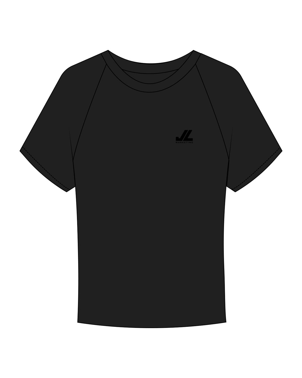 The Micro Rib Baby Tee - Black - JL Marketing - Left Chest - Printed - Tone on Tone