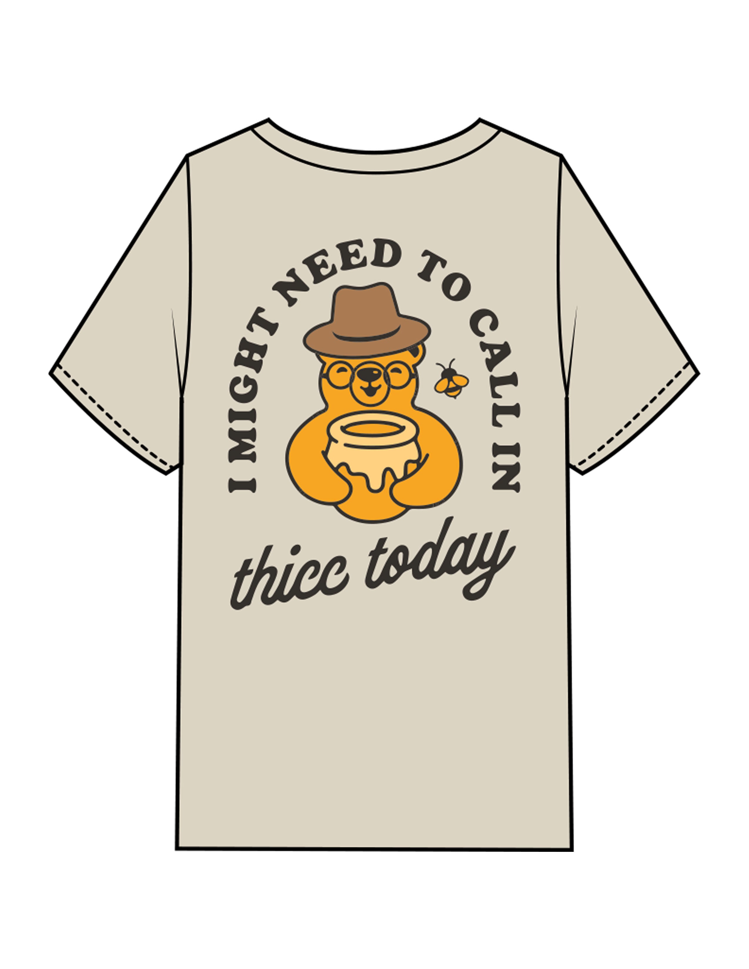 The Mens Heavyweight Tee - Washed Eucalyptus - Try Smile Collective - Left Chest & Back Bear - Printed - Full Color