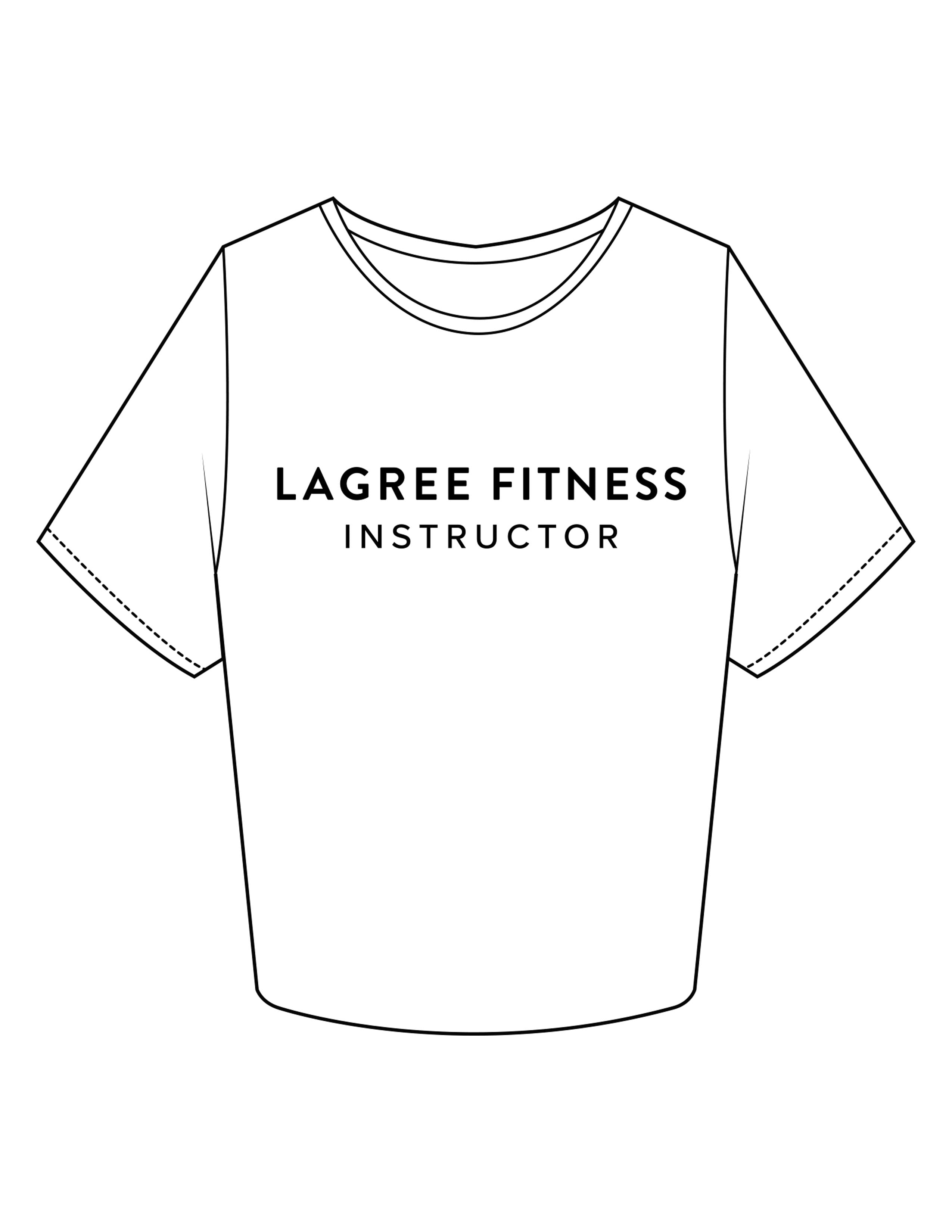The Crop Tee - White - Lagree Fit Expo 2026 Instructor - Center Chest Stacked - Printed - Black