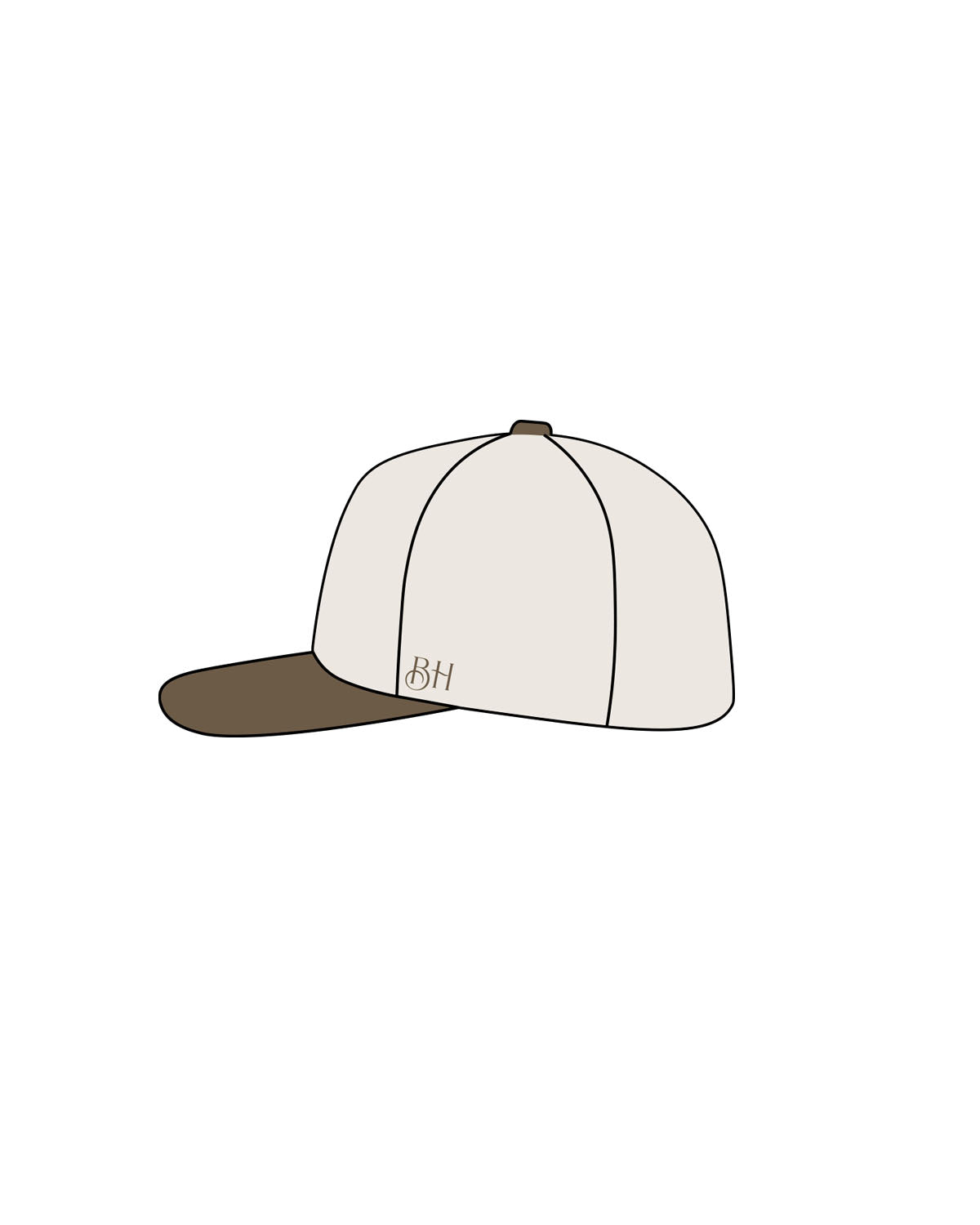 The Canvas Cap - Natural / Walnut - Brick House - Center Crown Stacked & Left Panel - Printed - Walnut