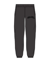 The Mens Sweatpants - Washed Black - Mega Well - Left Pocket - Printed - Black