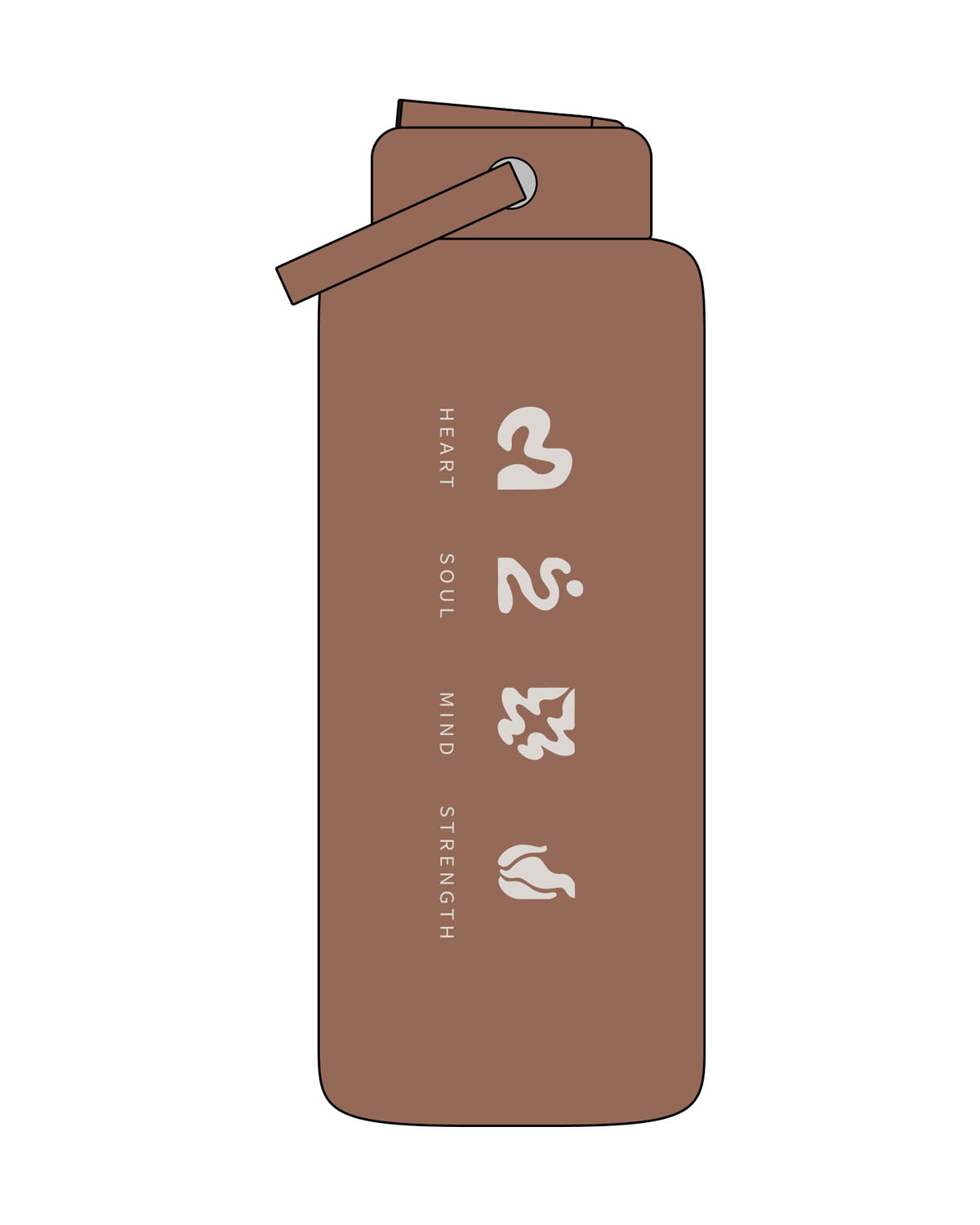 The Wide Mouth Water Bottle - Coffee - Plum Creek Church - Center Body - Printed - Latte