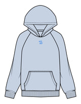 The Mens Hoodie - Powder - Plum Creek Church - Center Chest Stacked & Back Image - Printed - Full Color