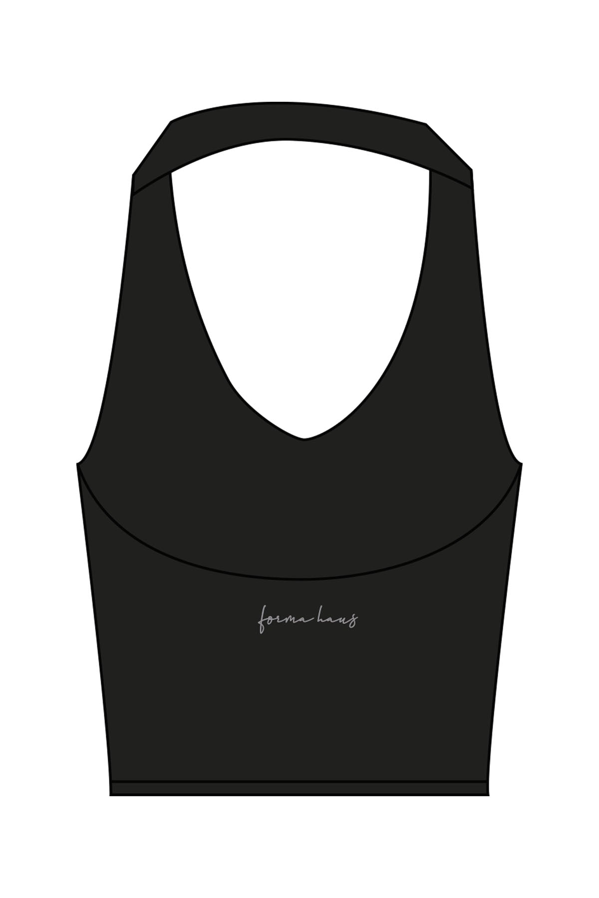 The Halter Bra - Black - Forma Haus - Center Back - Printed - Gray